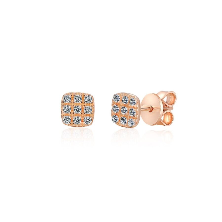 Yellow gold and diamond earrings. 0.26 carat. 14K gold. Natural diamond earrings. Suitable for women and girls. gift for love. - Image 9