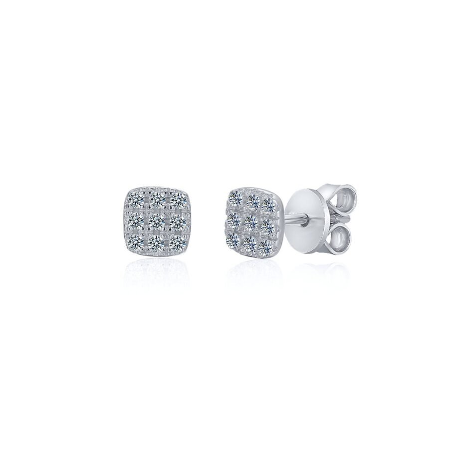 Rose gold and diamond earrings. Square cut. 0.26 carat. Natural diamond earrings. Suitable for women and girls. Gift for love. - Image 7