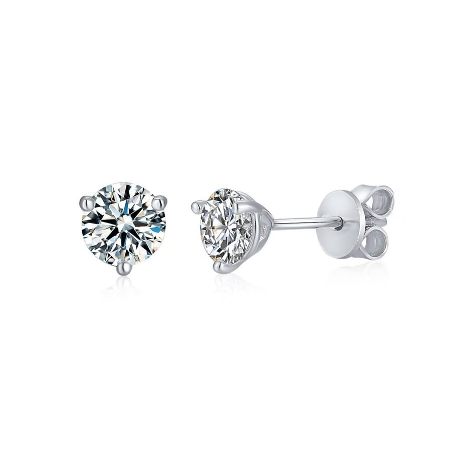 Martini model.Earrings for men.Yellow gold 1.40 carat LAB GROWN diamond earrings.14k. 3 prongs.Gold earrings men,anniversary gift for him. - Image 7