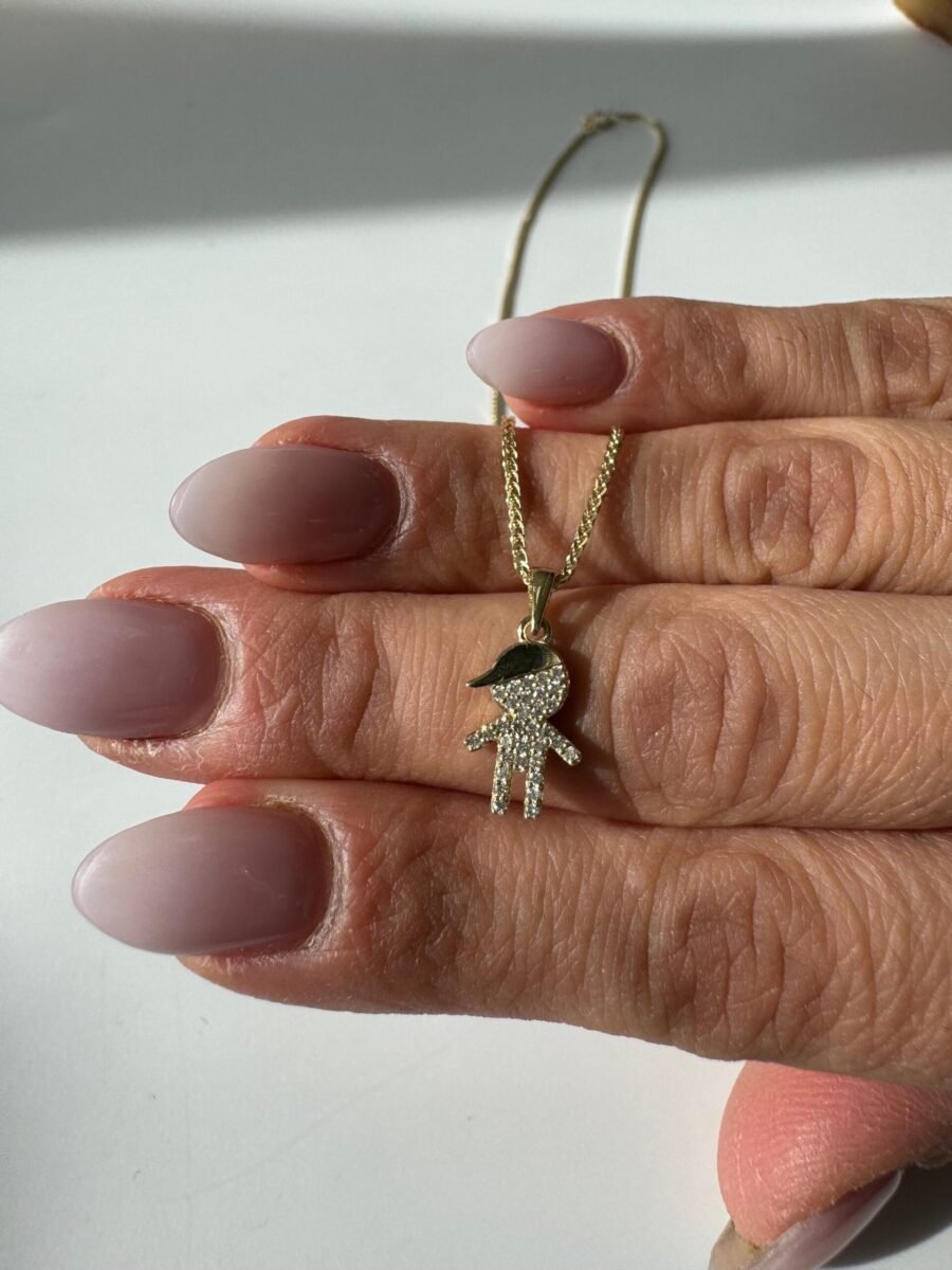 Natural diamond necklace. 14K gold. Girl and children, refined minimalist pendant necklace,  gift for daughter.  gift for Bat Mitzvah - Image 3