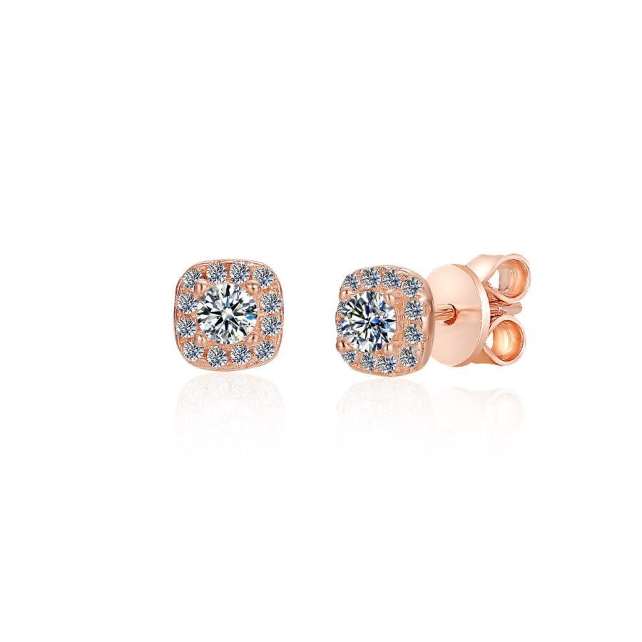 White gold earrings with diamonds weighing 0.50 carats. Natural diamond earrings in 14 carat gold. gold earrings. earrings for her. - Image 7
