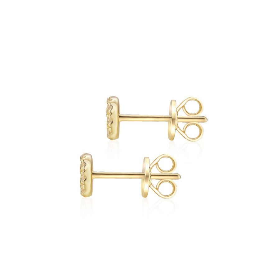 Yellow gold and diamond earrings. 0.26 carat. 14K gold. Natural diamond earrings. Suitable for women and girls. gift for love. - Image 8