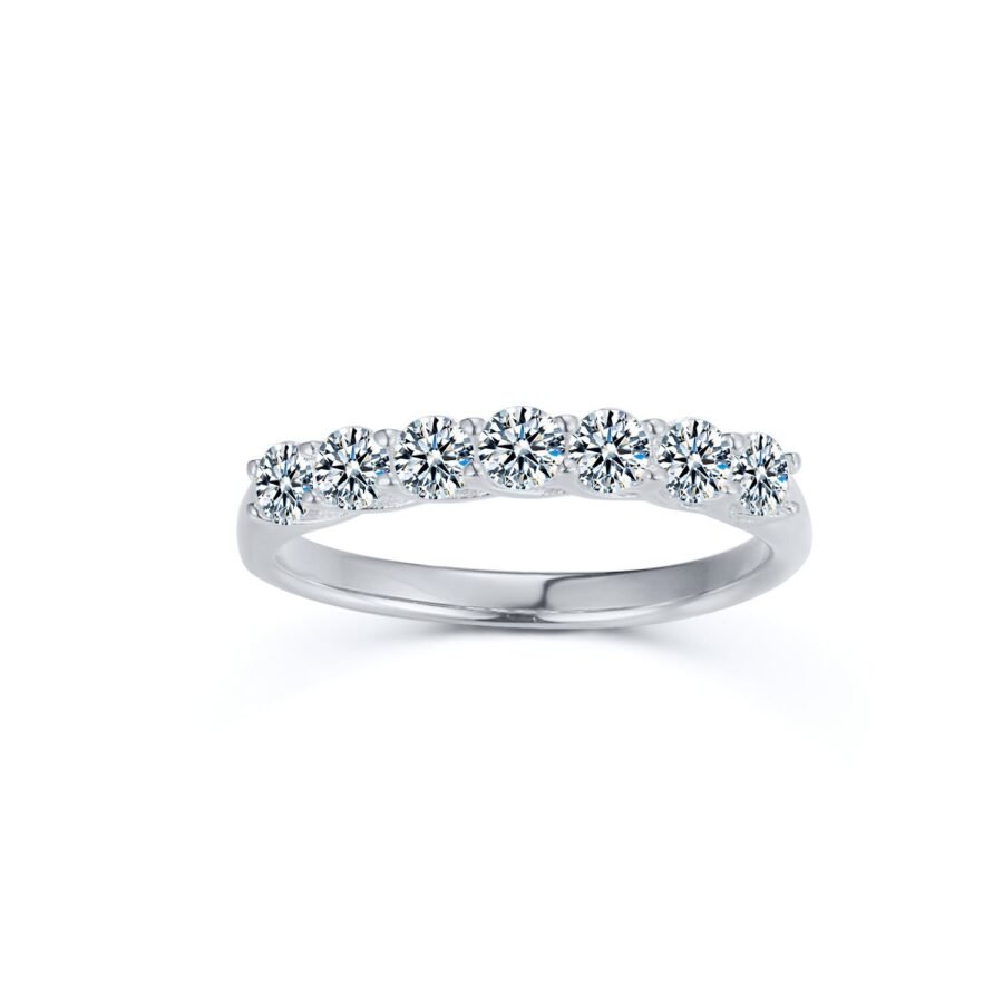 Diamond ring 0.70 carat 7 diamonds,set with natural diamonds, yellow gold, 14k. promise ring.Eternity diamond ring.wedding anniversary gift. - Image 9