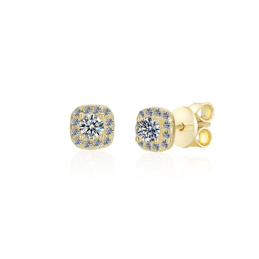 White gold earrings with diamonds weighing 0.50 carats. Natural diamond earrings in 14 carat gold. gold earrings. earrings for her. - Image 5