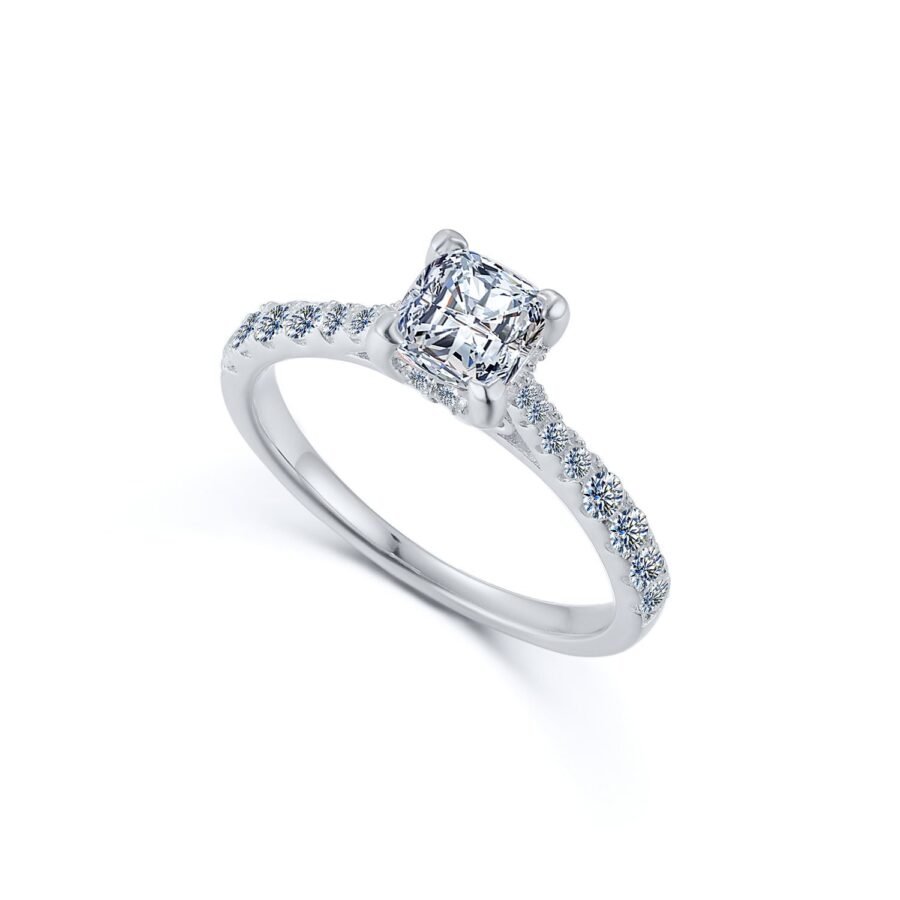 Diamond Ring, 0.90 carat,( E Color VVS2 Clarity) Cushion model Wedding Ring, Lab Grown Diamond, Anniversary Gift, Ring for Her. - Image 7