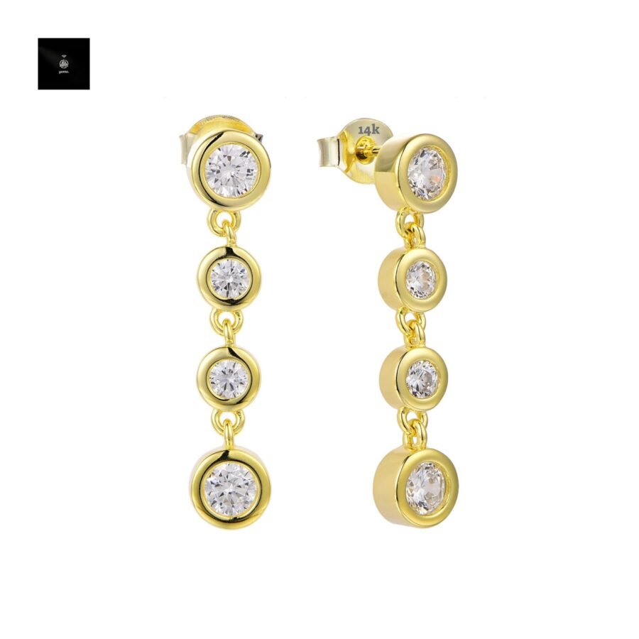 dangle earring. 1.60 carat diamond earrings.(E Color VVS2 Clarity) 14 carat for women. Lab grown diamond. - Image 9