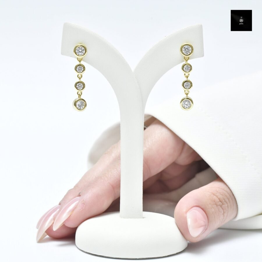 dangle earring. 1.60 carat diamond earrings.(E Color VVS2 Clarity) 14 carat for women. Lab grown diamond. - Image 8