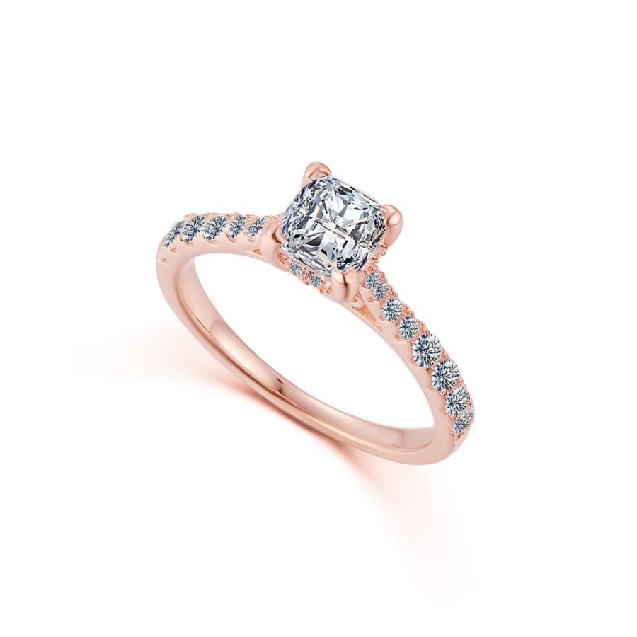 Diamond Ring, 0.90 carat,( E Color VVS2 Clarity) Cushion model Wedding Ring, Lab Grown Diamond, Anniversary Gift, Ring for Her. - Image 9