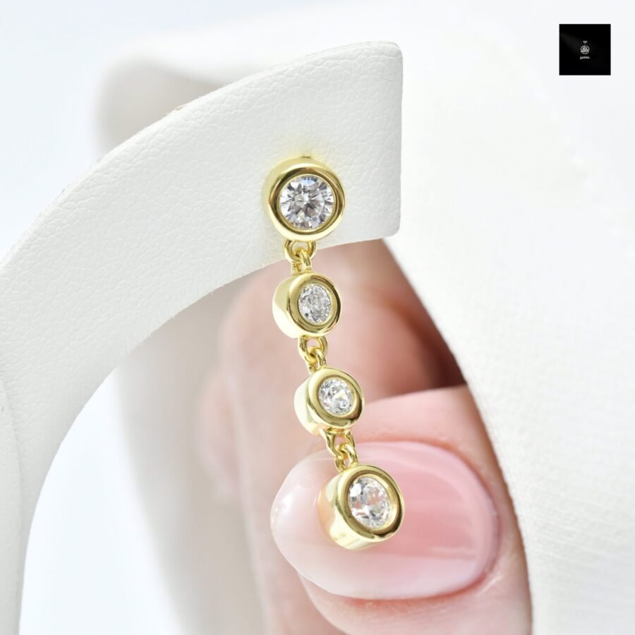 dangle earring. 1.60 carat diamond earrings.(E Color VVS2 Clarity) 14 carat for women. Lab grown diamond. - Image 5