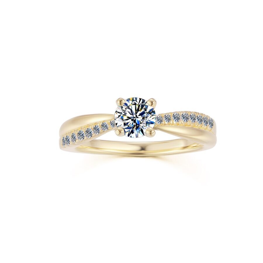 twist Ring Solid Gold with Diamonds, 0.75 carat,( D Color VVS1 Clarity)Solid Gold Diamond Engagement Ring, Anniversary Gift, twist - Image 8