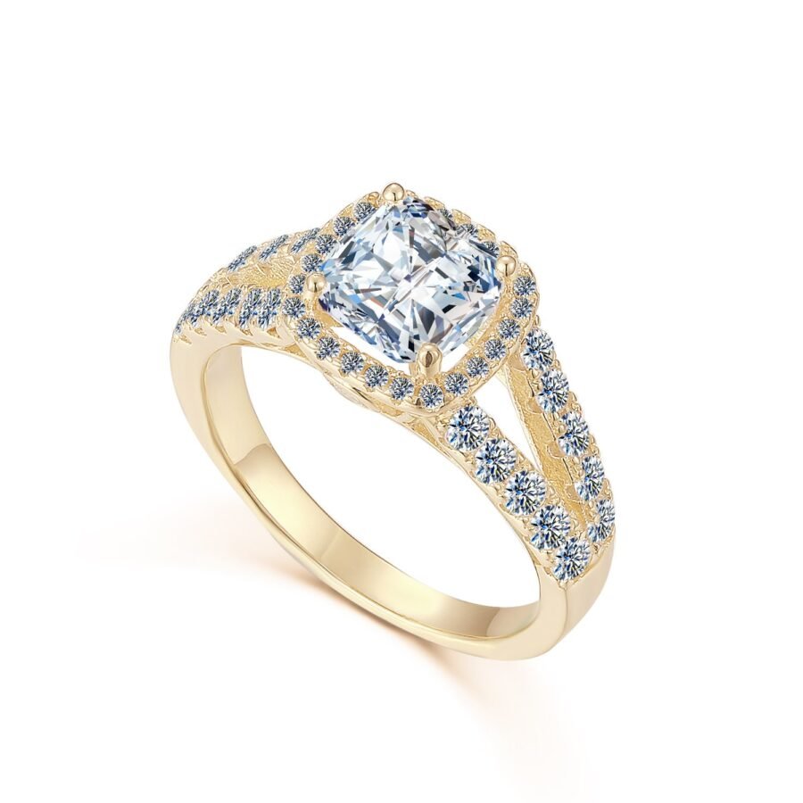 Cushion Round Cut 2.55 Carat (E Color VVS2 Clarity) Engagement Ring Wedding Halo Double pave. - Image 8