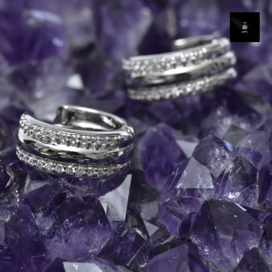 Hoop earrings, natural diamonds,0.52 carat,Haji earrings solid gold 14 karat, natural diamond hoop earrings. - Image 4