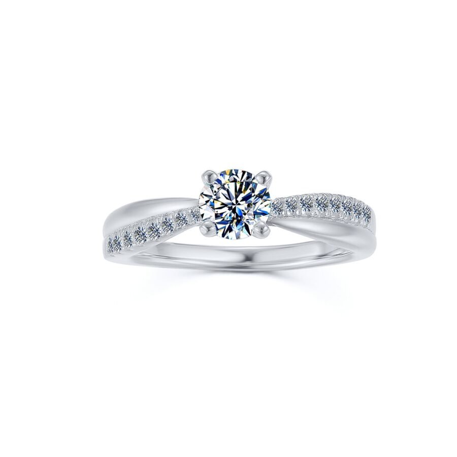 twist Ring Solid Gold with Diamonds, 0.75 carat,( D Color VVS1 Clarity)Solid Gold Diamond Engagement Ring, Anniversary Gift, twist - Image 10