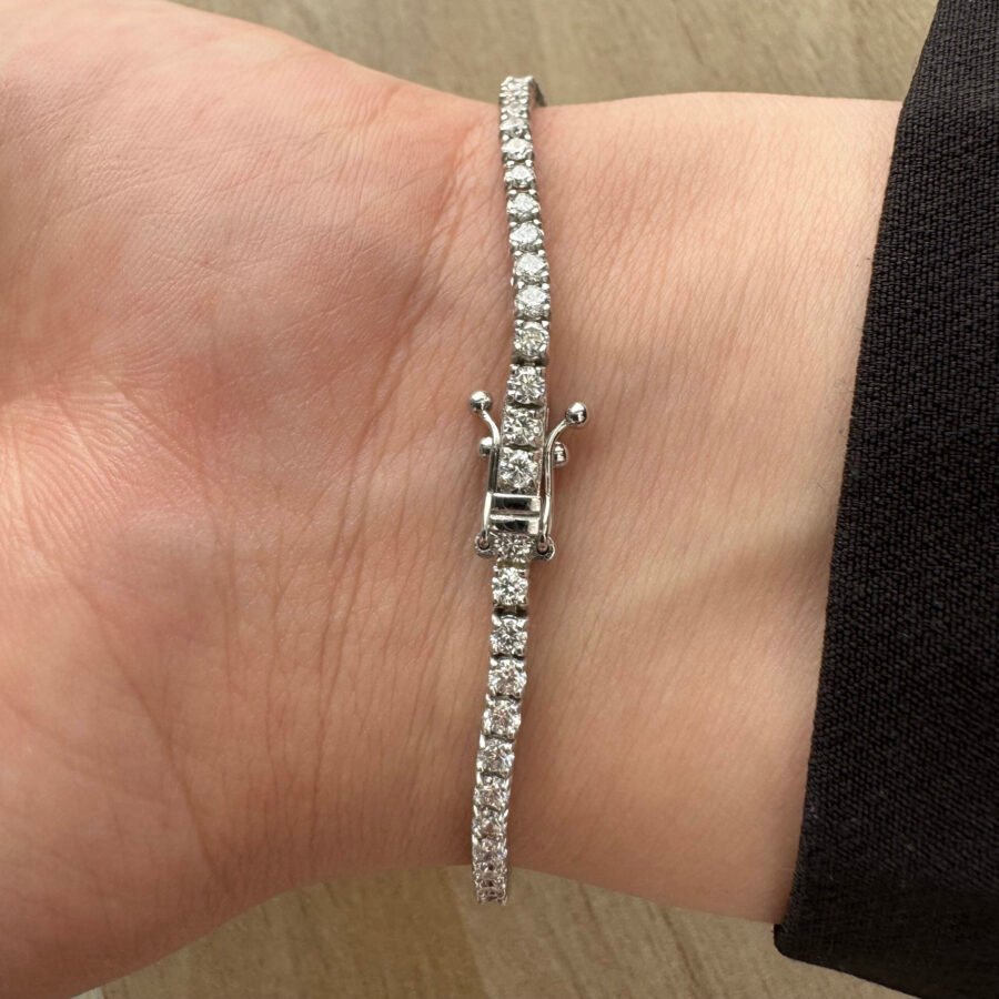 Luxury 2.63 Carat Lab Grown Diamond 2.63 Carat Diamond Tennis Bracelet 14K Gold, Tennis Bracelet, Bracelet, Mothers Gift. gift for woman.