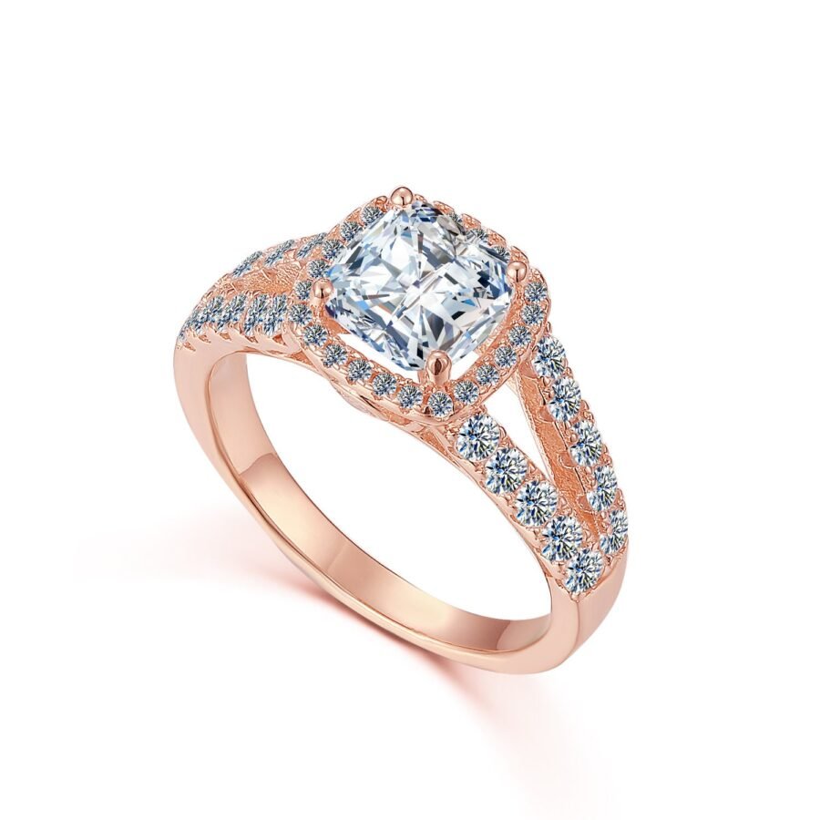 Cushion Round Cut 2.55 Carat (E Color VVS2 Clarity) Engagement Ring Wedding Halo Double pave. - Image 9