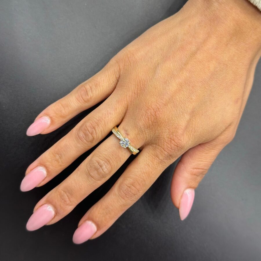 twist Ring Solid Gold with Diamonds, 0.75 carat,( D Color VVS1 Clarity)Solid Gold Diamond Engagement Ring, Anniversary Gift, twist - Image 2