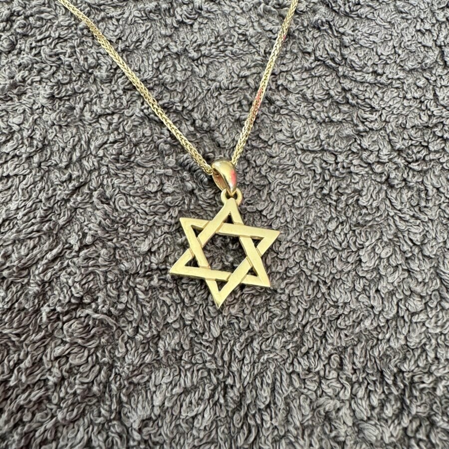 full gold star necklace.gift for man.14K Star of David necklace, , 14K gold necklace, fancy necklace, gift for him - Image 5