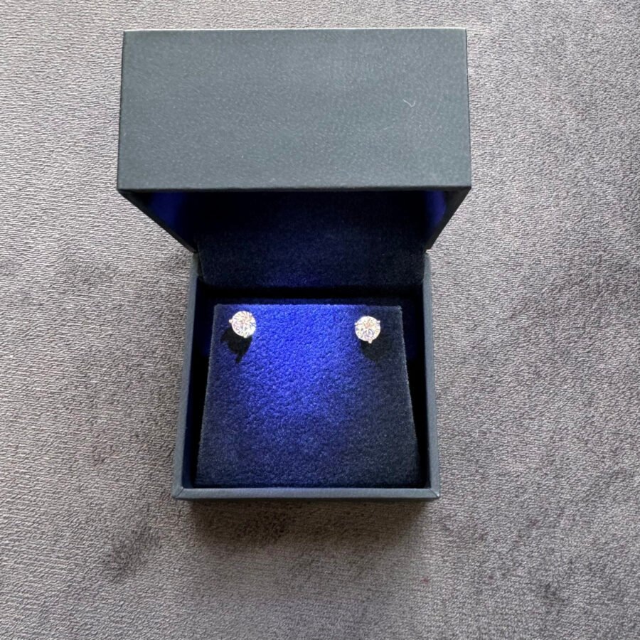 Martini model.Earrings for men.Yellow gold 1.40 carat LAB GROWN diamond earrings.14k. 3 prongs.Gold earrings men,anniversary gift for him. - Image 10