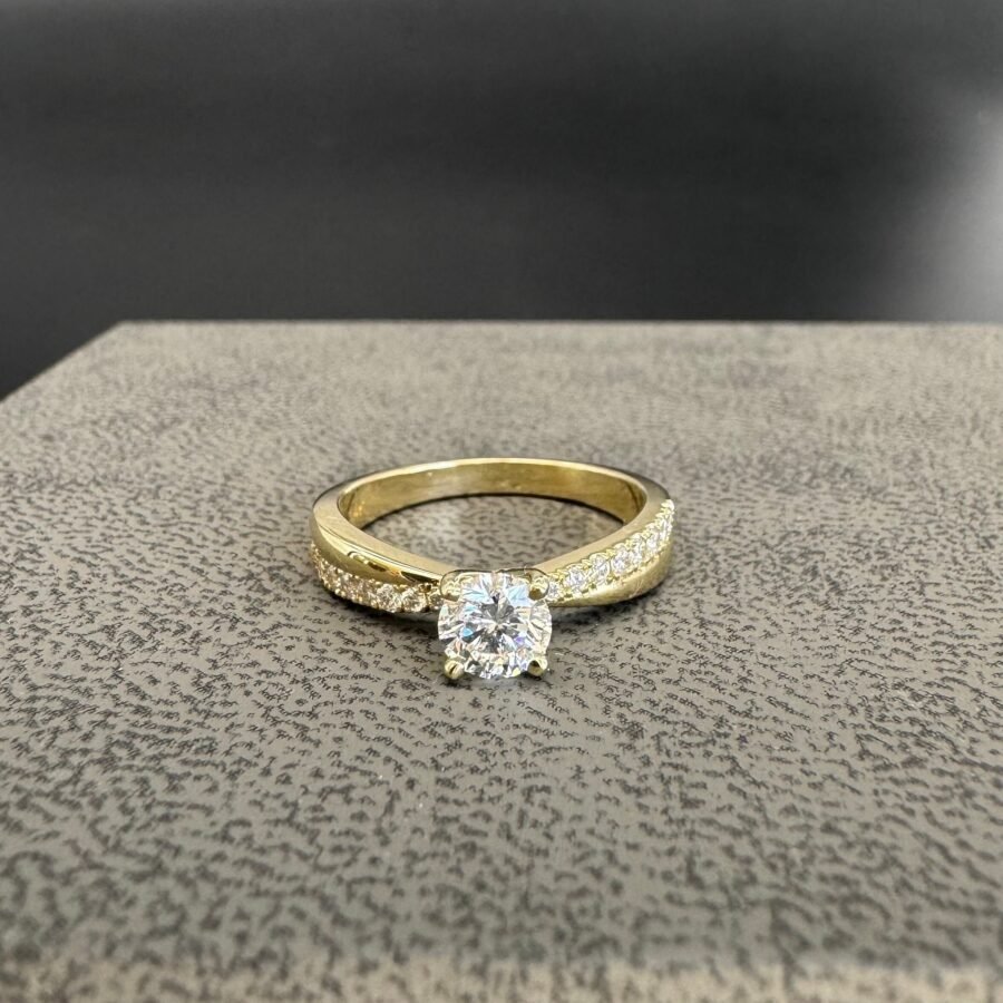 twist Ring Solid Gold with Diamonds, 0.75 carat,( D Color VVS1 Clarity)Solid Gold Diamond Engagement Ring, Anniversary Gift, twist