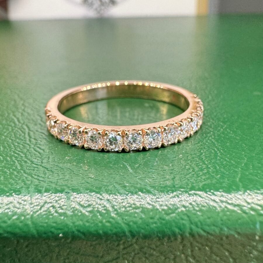 Fava line ring. (D Color VVS1 Clarity) 0.72 carat lab-grown diamond ,rose gold 14k. promise ring wedding anniversary gift. - Image 6