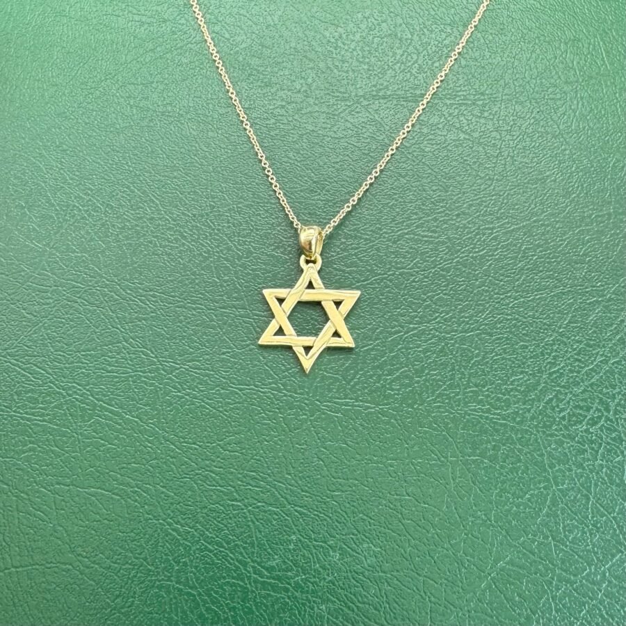 14 carat Star of David necklace, full gold star necklace. 14 carat gold necklace, refined necklace, gift for her.gift for  Bat Mitzvah - Image 7