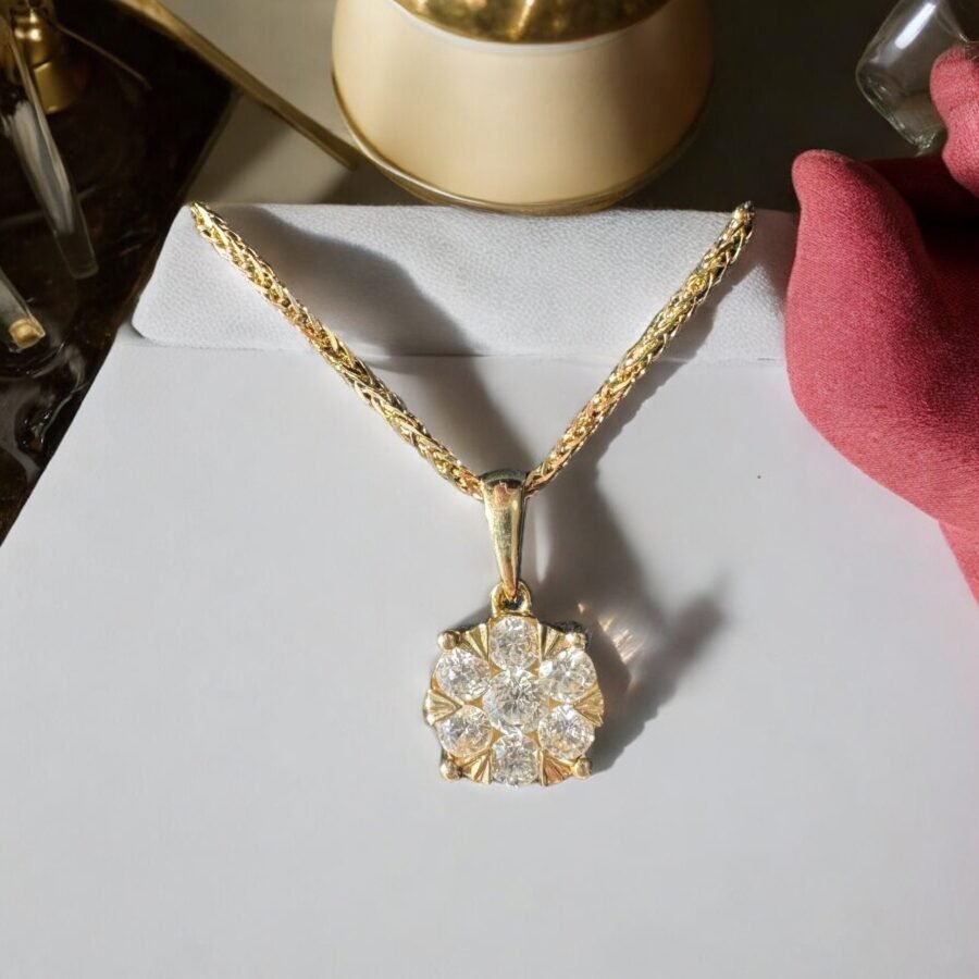 0.50 carat diamond necklace, natural diamond solitaire pendant, 14 carat gold pendant.diamond pendant. - Image 8