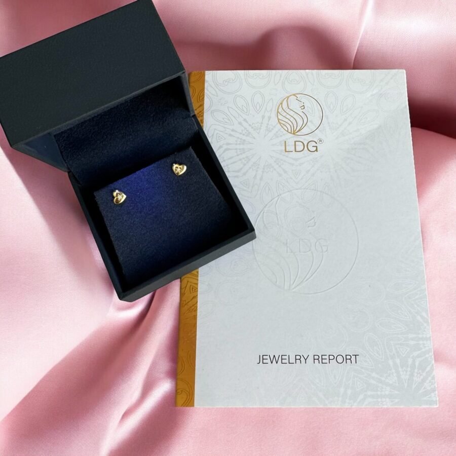 Diamond earrings with star, solid 14 carat gold, white gold, yellow gold. Rose gold, gift for wife, gift for daughter - Image 5