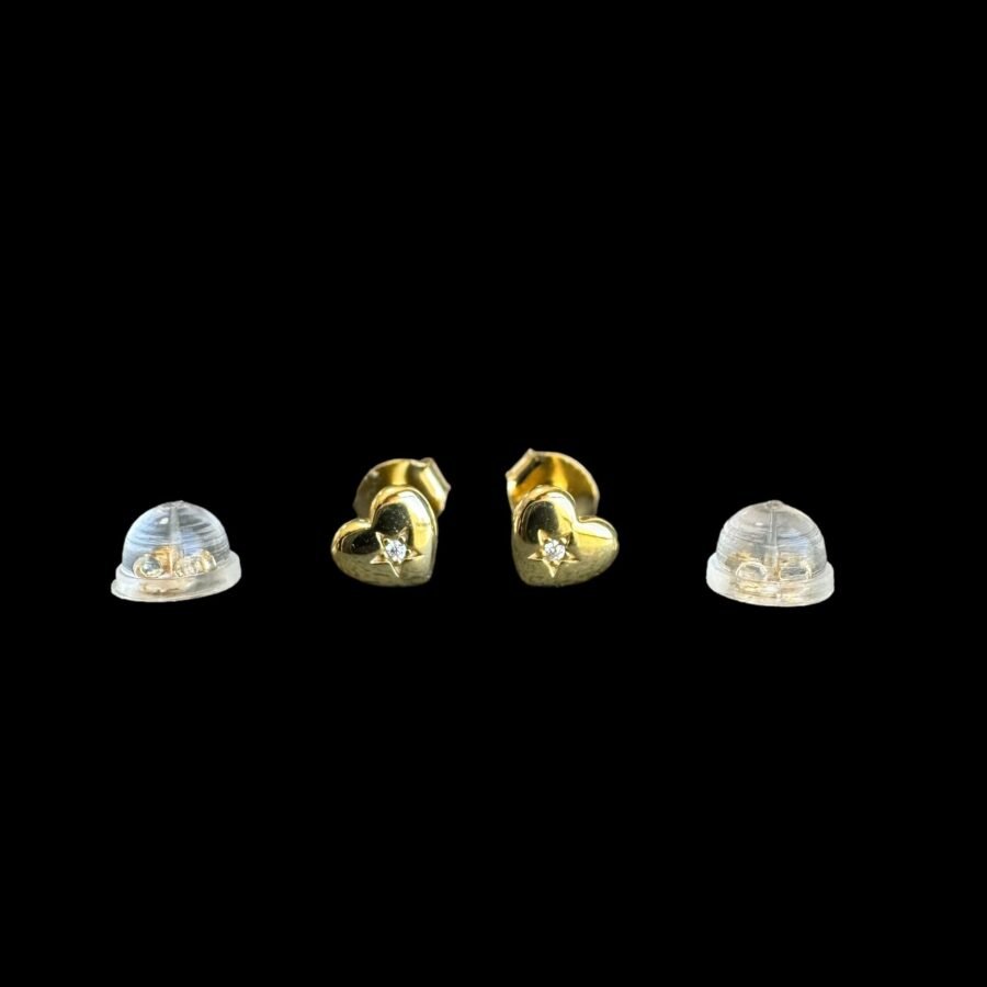 Natural diamond earrings with star, solid 14 carat gold, white gold, yellow gold. Gold rose, gift for baby girl, gift for daughter - Image 8