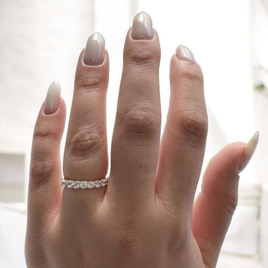 Diamond ring 0.70 carat 7 diamonds,set with natural diamonds, yellow gold, 14k. promise ring.Eternity diamond ring.wedding anniversary gift. - Image 5