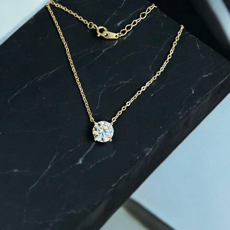 2.01 carat diamond necklace,( D Color VVS1 Clarity)  lab-grown diamond.solitaire pendant, 14 carat gold pendant. gift for her - Image 2