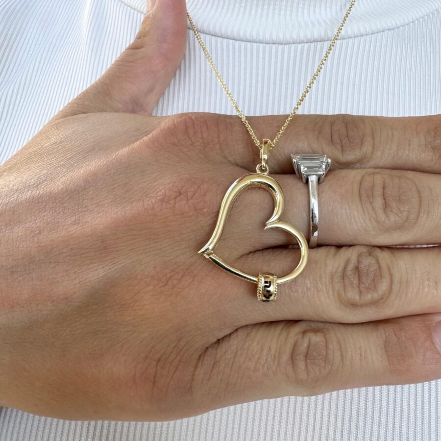 14K Real Gold Open Heart Necklace Women, Delicate Love Pendant, Birthday Gifts Beautiful Jewelry Wife Her Lady Mother Daughters, - Image 2