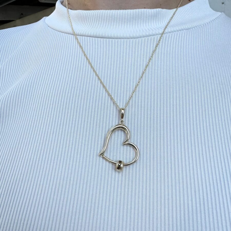 14K Real Gold Open Heart Necklace Women, Delicate Love Pendant, Birthday Gifts Beautiful Jewelry Wife Her Lady Mother Daughters, - Image 4