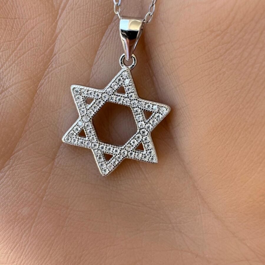 Star of David,Gold and diamond necklace,Jewish star for woman,Spiritual necklace,Judaica jewelry,14k gold,Gift for wife,Gift for Bat Mitzvah - Image 8