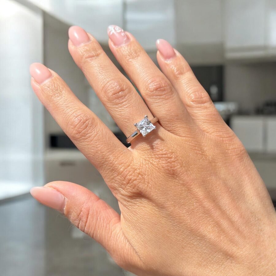 Diamond Ring, 2.00 carat,( E Color VVS2 Clarity) Cushion model Wedding Ring, Lab Grown Diamond, Anniversary Gift, Ring for Her. - Image 6