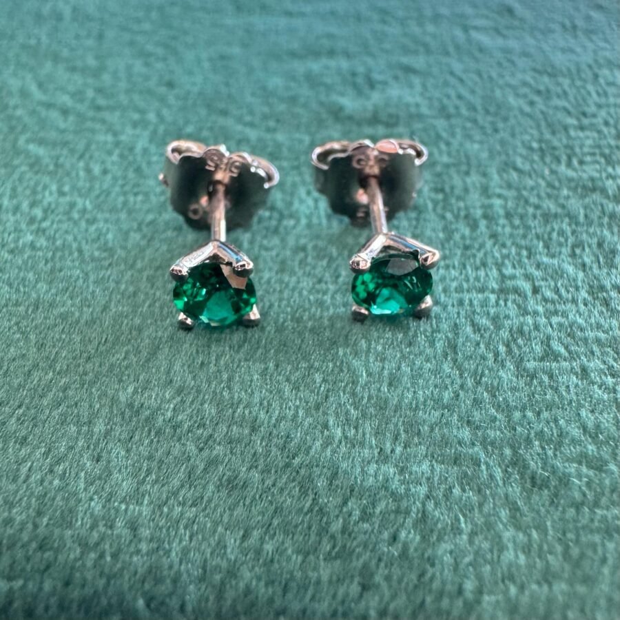 Martini style attached earrings 14k. gold emerald earrings. lab grown emerald.special emerald earrings.0.60 carat. - Image 9