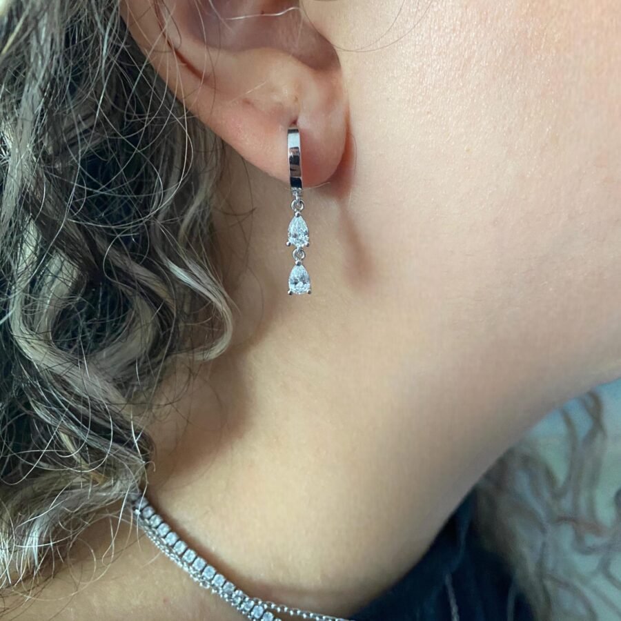Luxurious Sparkle & Timeless Elegance.14K White Gold Diamond Stud Drop Earrings (  D Color VVS1  Clarity) 0.80 carat lab grown diamond. - Image 2