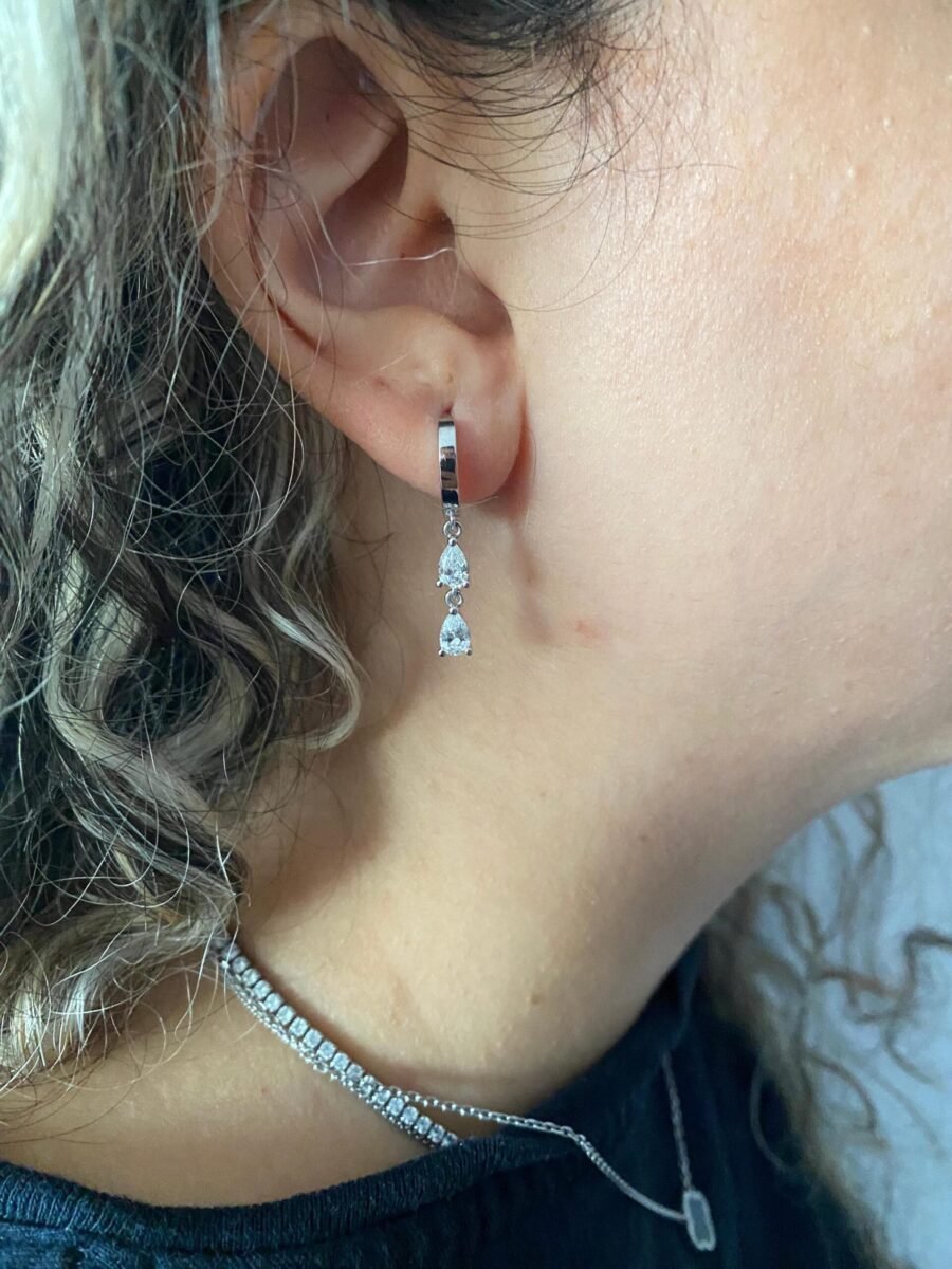 Luxurious Sparkle & Timeless Elegance.14K White Gold Diamond Stud Drop Earrings (  D Color VVS1  Clarity) 0.80 carat lab grown diamond. - Image 6