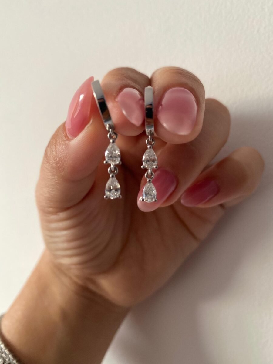 Luxurious Sparkle & Timeless Elegance.14K White Gold Diamond Stud Drop Earrings (  D Color VVS1  Clarity) 0.80 carat lab grown diamond. - Image 5
