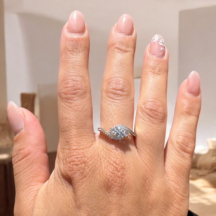 Ring Gold Bridal Rings Ring Solid Gold Engagement.1.00 carat,( E Color VVS2 Clarity) Solitaire Ring for Women Band Ring Diamond Promise - Image 3