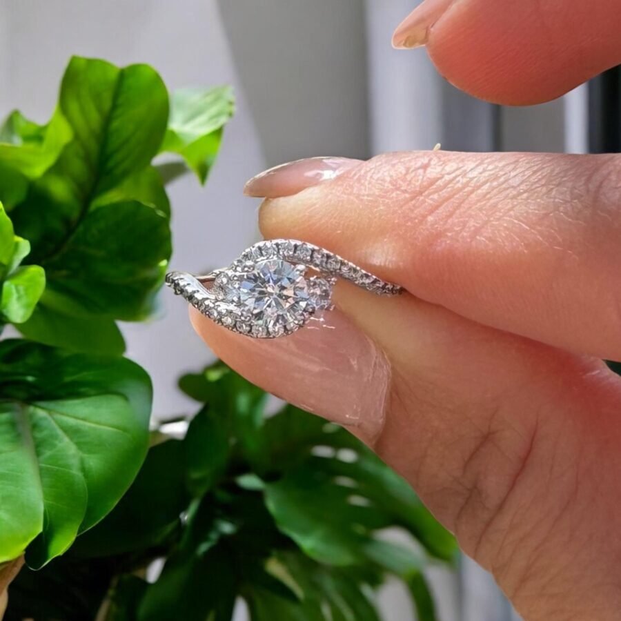 Ring Gold Bridal Rings Ring Solid Gold Engagement.1.00 carat,( E Color VVS2 Clarity) Solitaire Ring for Women Band Ring Diamond Promise - Image 2