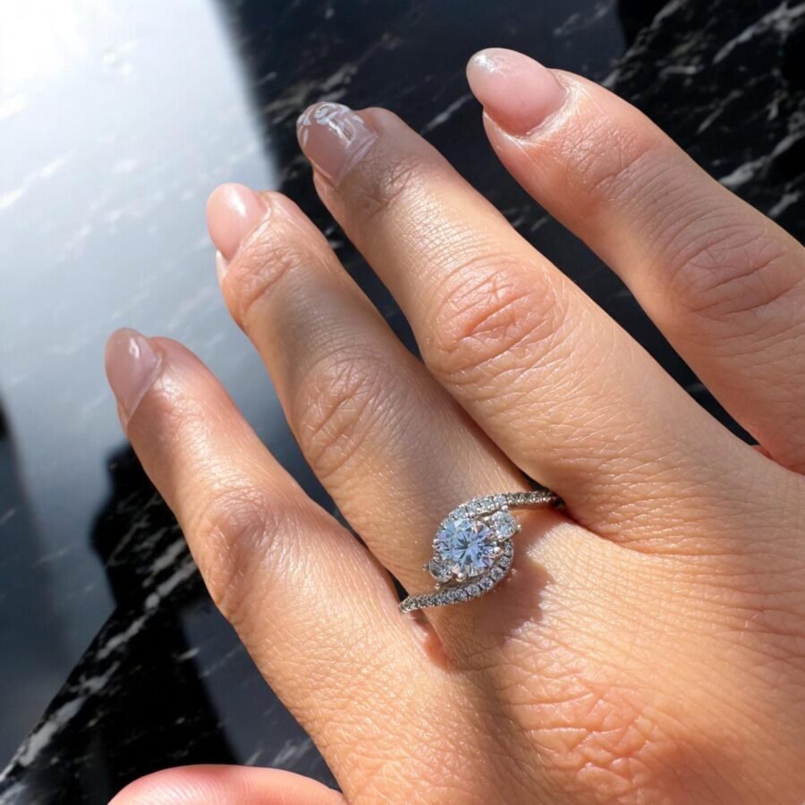 Ring Gold Bridal Rings Ring Solid Gold Engagement.1.00 carat,( E Color VVS2 Clarity) Solitaire Ring for Women Band Ring Diamond Promise - Image 4