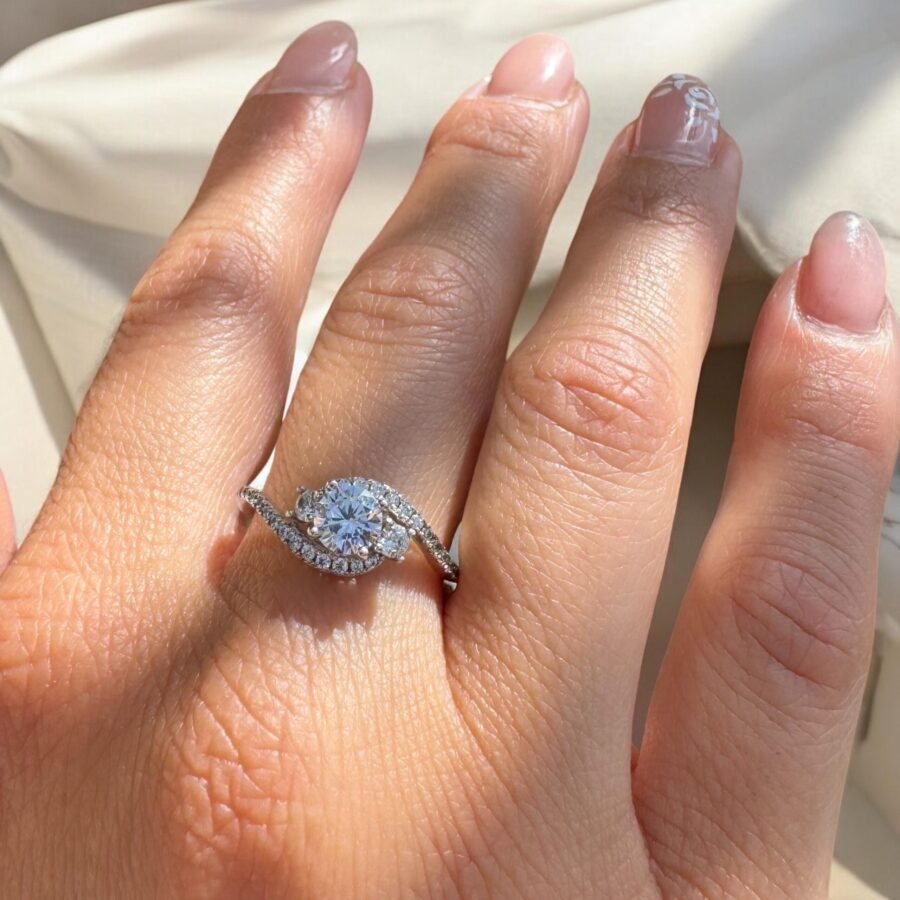 Ring Gold Bridal Rings Ring Solid Gold Engagement.1.00 carat,( E Color VVS2 Clarity) Solitaire Ring for Women Band Ring Diamond Promise
