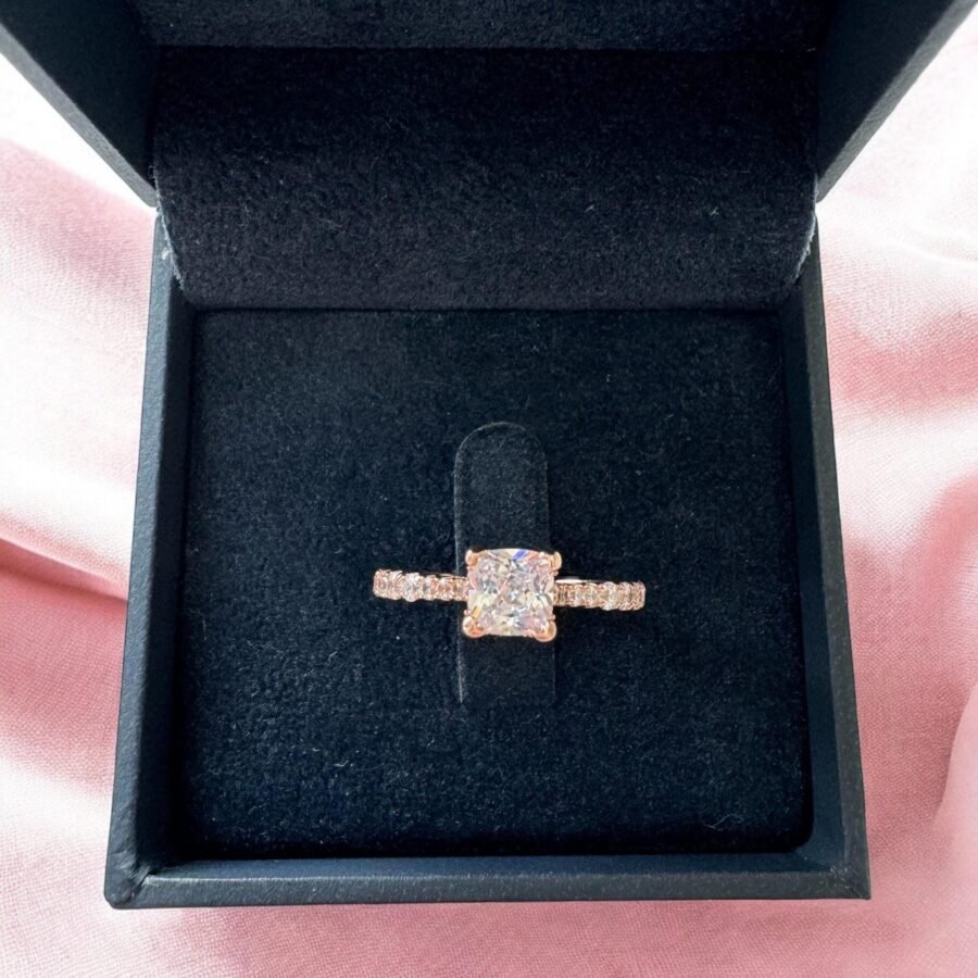 Diamond Ring, 0.90 carat,( E Color VVS2 Clarity) Cushion model Wedding Ring, Lab Grown Diamond, Anniversary Gift, Ring for Her. - Image 10