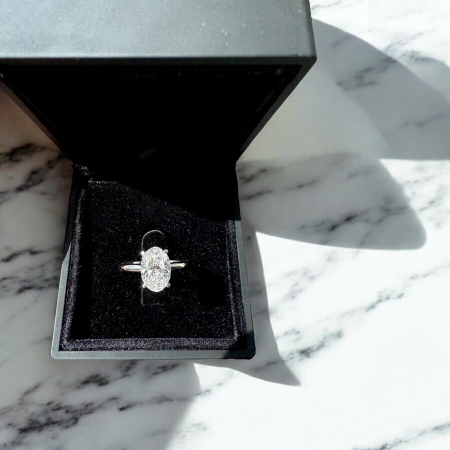 Oval diamond.engagement ring.( D Color VS1 Clarity) 2.50 Carat lab-grown diamond.engagement ring, unique proposal ring.Oval cut - Image 5