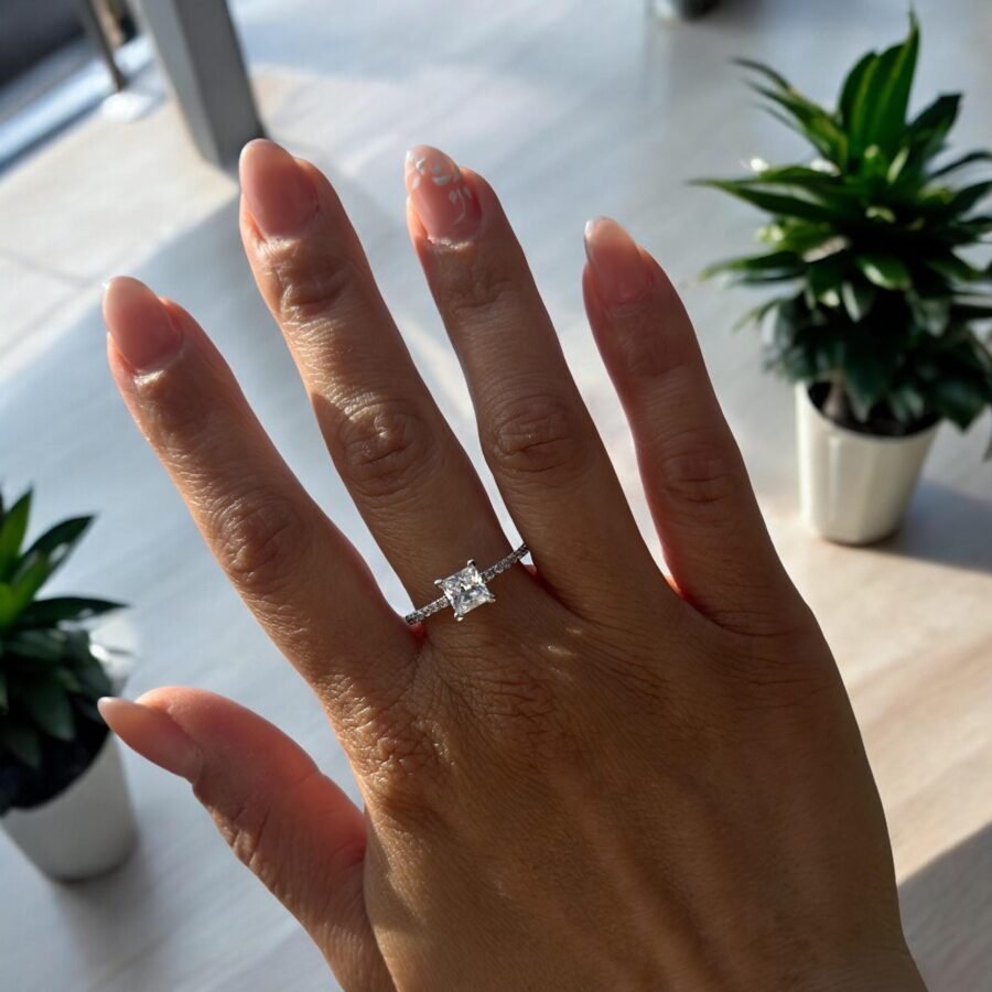 Diamond Ring, 1.10 carat,( E Color VVS2 Clarity) Cushion model Wedding Ring, Lab Grown Diamond, Anniversary Gift, Ring for Her. - Image 5