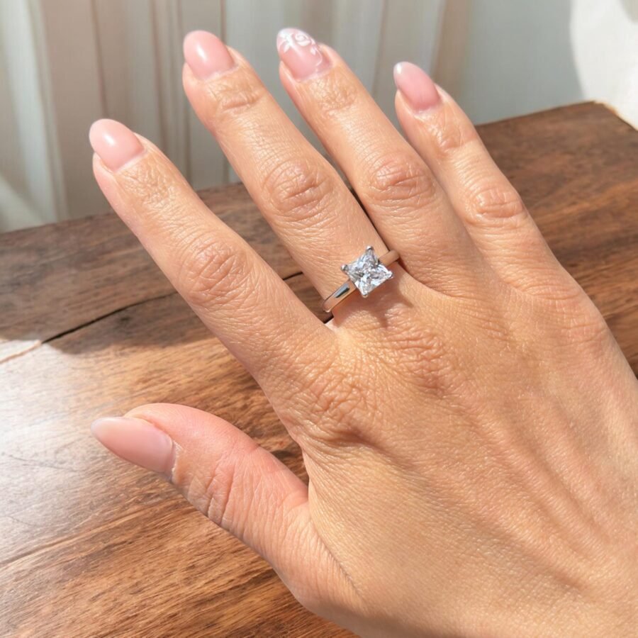Diamond Ring, 2.00 carat,( E Color VVS2 Clarity) Cushion model Wedding Ring, Lab Grown Diamond, Anniversary Gift, Ring for Her. - Image 3