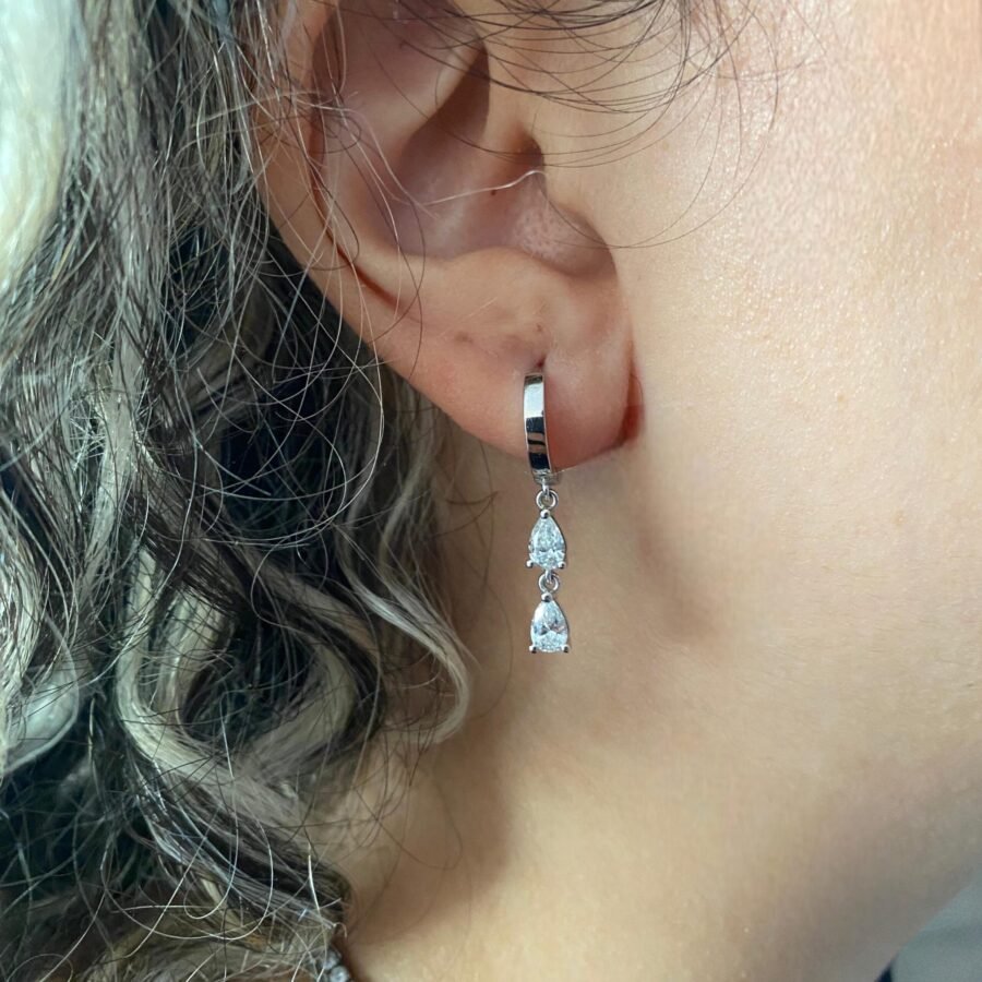 Luxurious Sparkle & Timeless Elegance.14K White Gold Diamond Stud Drop Earrings (  D Color VVS1  Clarity) 0.80 carat lab grown diamond. - Image 3