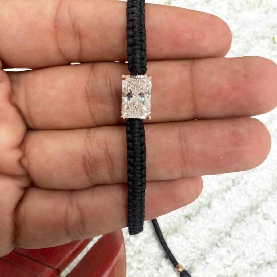 Radian cut diamond 3.00 carat.bracelet with diamond for men.3.00 carat 14k gold Gift charm bracelet for him. Handmade. Made to order. - Image 3