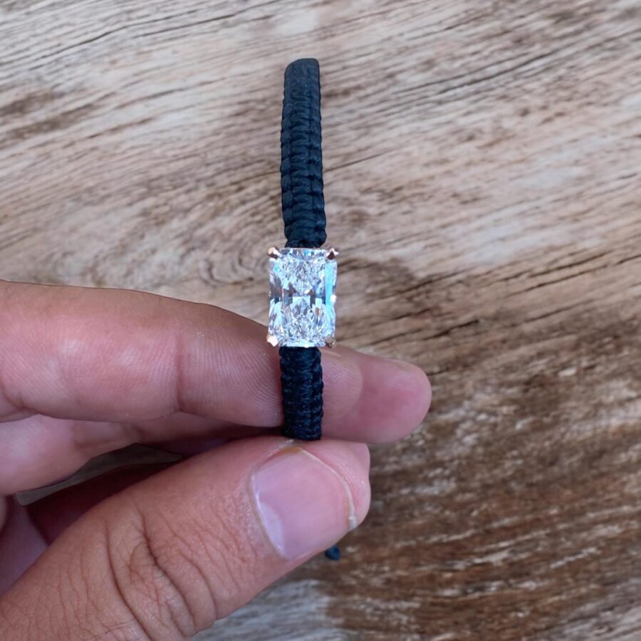 Radian cut diamond 3.00 carat.bracelet with diamond for men.3.00 carat 14k gold Gift charm bracelet for him. Handmade. Made to order.