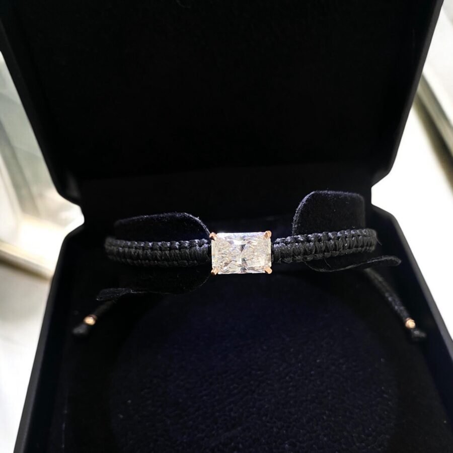 Radian cut diamond 3.00 carat.bracelet with diamond for men.3.00 carat 14k gold Gift charm bracelet for him. Handmade. Made to order. - Image 4